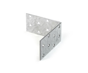 Mounting angle metal brackets isolated on white background.