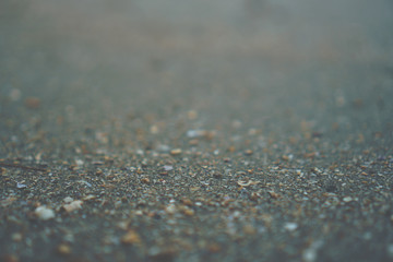 Copy space of grey sand and blue color summer beach background.