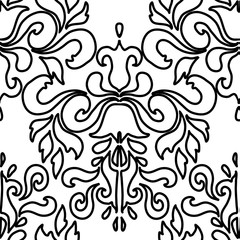 Oriental vector damask seamless pattern. Vector illustration.