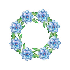Hand drawn watercolor illustration. Wreath with botanical spring leaves. Greenery. Floral Design elements. Perfect for wedding invitations, cards, prints, posters