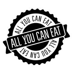 all you can eat stamp on white