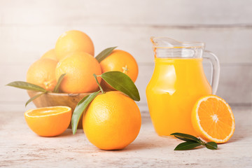 Naklejka na ściany i meble Glass jar of raw organic fresh orange juice