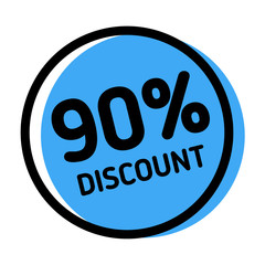 90 percent discount stamp on white