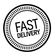 fast delivery stamp on white