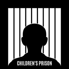 Illustration of Concept Art Depicting Child Abuse. Illustration of a Child Behind Bars. Children Affected Emotional and Physical Abuse