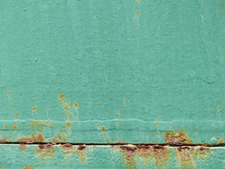 rust on green metal texture with crack