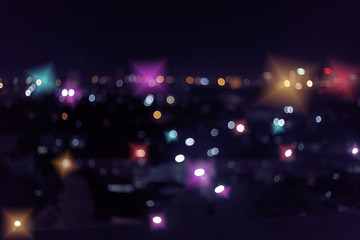 colorful night light in the city, image blur nightlife background