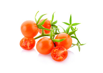 Bunch of tomatoes isolated on a white background