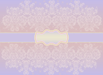 Wedding invitation card. Delicate  pattern with ethnic elements. Vector background.