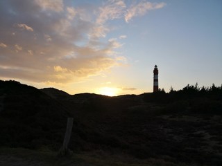Amrum main lighthouse at sunset