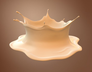 Liquid splash:  food, drink, yogurt, coctail, cream. 3d render