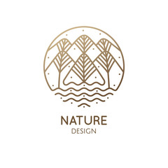Nature linear logo forest landscape