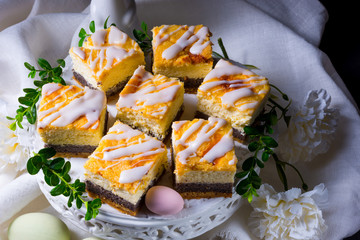 delicious easter poppy seed cake with white glaze