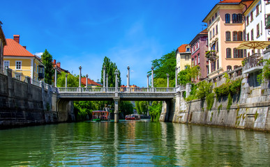 Naklejka premium Ljubljanica river canal