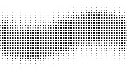 Halftone gradient pattern. Abstract halftone dots background. Monochrome dots pattern. Grunge texture. Pop Art, Comic small dots. Wave twisted dots. Banner with space. Template for cover, card, flyer