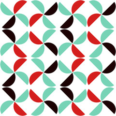 Bright seamless geometric pattern with alternate segments of a circle.