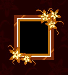 Decorative frame. Colored decorative frame with flowers. Vector illustration.
