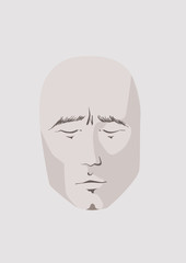 Human face. Calm male face with closed eyes