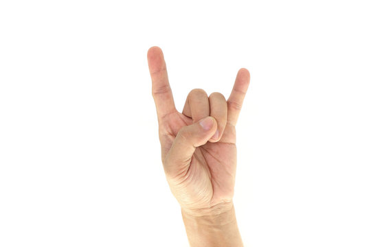 Hand Signals  isolated on white background.