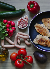 Dieta ketogeniczna kurczak na patelni i warzywa