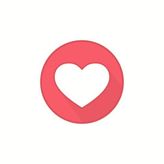 Flat style heart icon template for social nets or live video chat app web design. Vector illustration