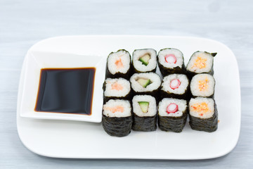 sushi on white plate