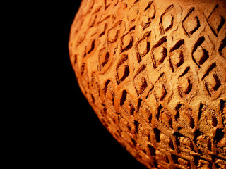 closeup earthenware pot texture and pattern