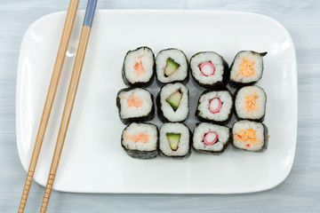 sushi on white plate