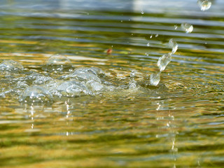 splash on water with bubble