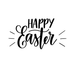 Happy Easter vector digital brush calligraphy Christian spring holiday design