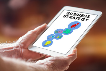 Business strategy concept on a tablet