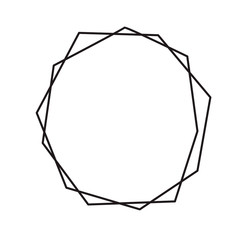 Black ink geometric diamond with place for text. Vector modern design template for wedding or birthday invitation, brochure, poster or business card