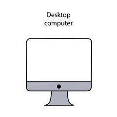 Vector illustration of  desktop computer