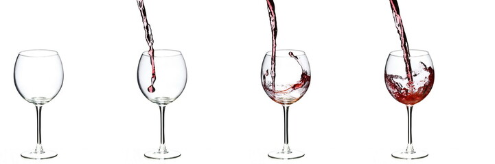 Ein Glas Rotwein einschenken