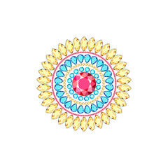 Brooch pendant with precious stones