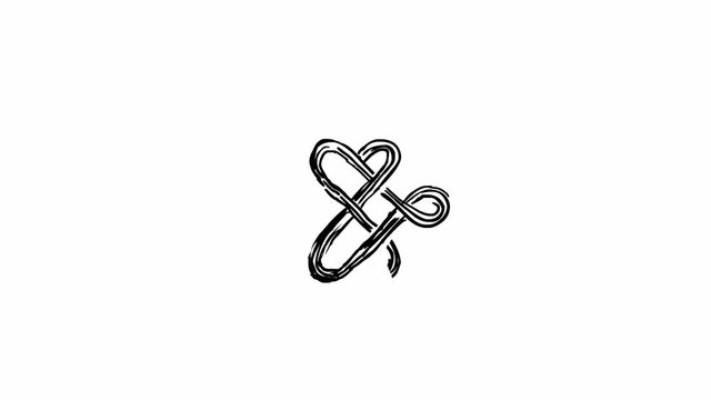Celtic knots. Tribal symbol in celtic style. Seamless loop animation.
