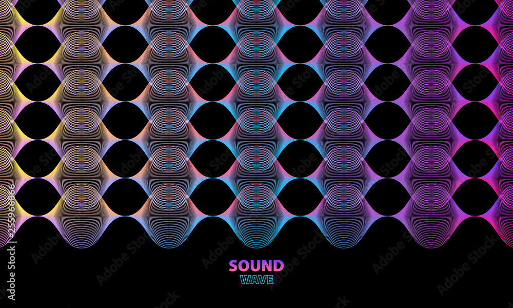 Wall mural abstract wave colorful background. sound or energy concept.
