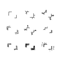 Vector line set of frame drawn hand sketch.