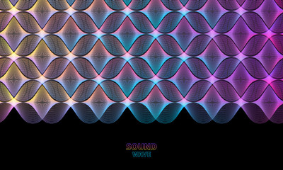 Abstract wave colorful background. Sound or energy concept.