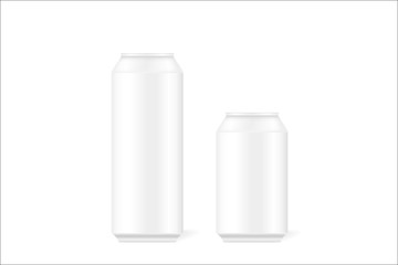Mock up of realistic 3d tin cans for beer, alcohol,  carbonated drinks, soft drinks, colas, energy drinks. Can be used for your design. Vector illustration.
