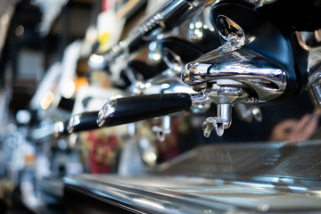 Close up of Coffee machine.