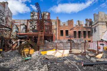Fototapeta premium abandoned factory, industrial background