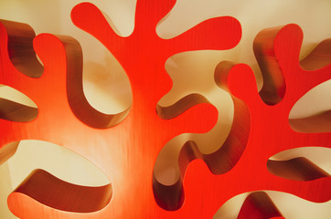 Art of red coral carving for home decoration