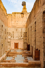 The interior of Badi Palac in Marrakech, Morocco