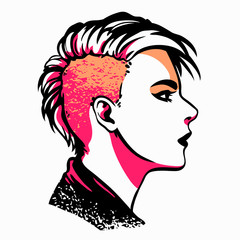 woman portrait with a fashionable hairstyle