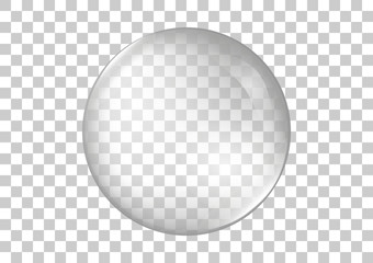 Realistic transparent glas. Water soap bubble. Vector illustration.