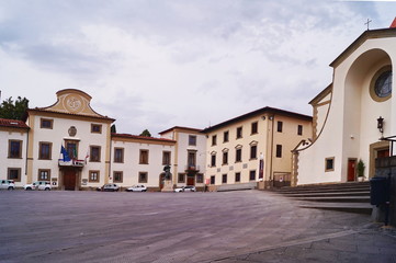 Fototapeta na wymiar Vittorio Emanuele II square, Pontassieve, Tuscany, Italy