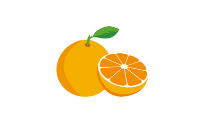 orange fruit logo vector