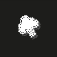 vector broccoli vegetable illustration, vegetarian nutrition symbol - fresh, healthy and organic