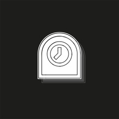 Table clock icon, timer alarm illustration. watch time sign symbol